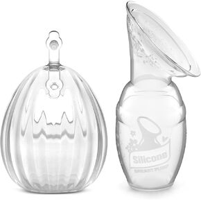 haakaa Manual Breast Pump Collector for Breastfeeding 4oz/100ml and Shell Wearable Manual Breast Pump 2.5oz/75ml Combo, Made of Food-Grade Silicone
