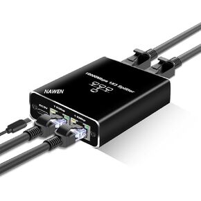 Ethernet Splitter, High Speed Gigabit, 1000Mbps Ethernet Splitter 1 in 3 out, RJ45 Splitter Adapter with USB Power Cable, Internet Splitter for Cat8/7 Cable [3 Devices Simultaneously Networking]