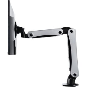 B1 Aluminum Single Monitor Arm Stand with Clamp Base – Holds Max 34 Inch/19.8lbs, 360 Degree Rotation, Adjustable Height/Angle, Wide Range of Motion, Ergonomic - Silver