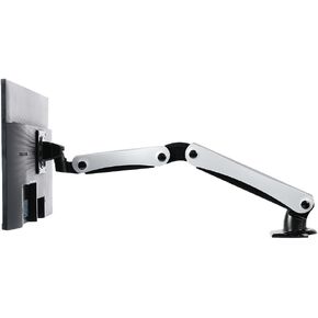 B1 Aluminum Single Monitor Arm Stand with Clamp Base – Holds Max 34 Inch/19.8lbs, 360 Degree Rotation, Adjustable Height/Angle, Wide Range of Motion, Ergonomic - Silver