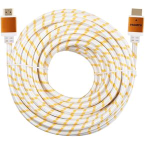 CableVantage Premium HDMI Cable 100FT 100feet V1.4 for 1080P 3D TV DVD PS4 PS3 360 HDTV Monitor Braided Nylon HDMI Cord, Gold Tip White