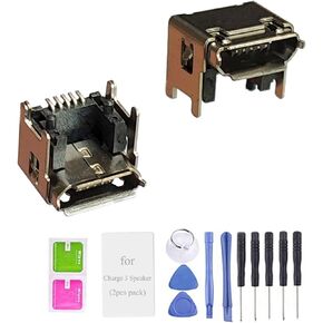 [2pcs Pack] for Charge 3 Bluetooth Speaker Replacement Charging Port Dock Connector Parts for JBL Charge 3 Bluetooth Speaker GSP1029102A (Not fit for JBL Other Version)