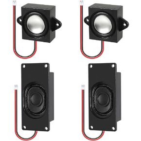4Pcs Speaker 3 Watt 8 Ohm Mini Speaker 8ohm 3w Loundspeaker Micro Speaker with JST-PH2.0 Interface for Small Electronic Projects Advertising Machines LCD TV Monitors