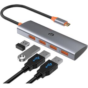 4-in-1 USB C Multifunctional Hub Docking Station Compatible for Laptops and iPad Pro, with 4 USB 3.1 Ports,High-Speed Transmission, and Twice The Speed of USB 3.0