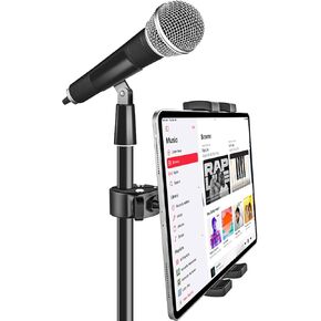 Mic Stand Tablet Holder, Adjustable Microphone Tablet Holder Stand, [C-Shaped Clip] Music Tablet Stand with 360° Swivel for 4-13" Tablet iPad Pro12.9 11,Galaxy Tabs, Z Fold, Switch, Fire, Phone