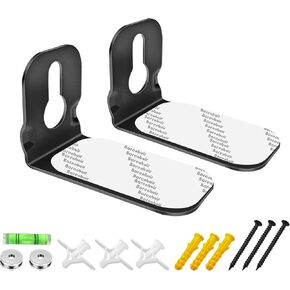 Soundbar Mount Shelf, Universal Soundbar Wall Mount Bracket Kit for Most of Soundbars Corner Wall Mount Shelf Mounting Brackets, Sound Bar Mounts Under TV Mounting Bracket