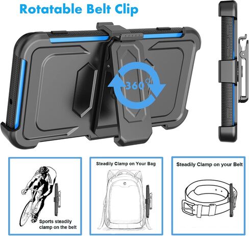 Njjex Rugged Case for Samsung Galaxy S22 5G, for Galaxy S22 Case 6.1", [Nbeck] Heavy Duty Built-in Screen Protector Locking Swivel Holster Belt Clip Kickstand Hard Shell Cover for Samsung S22 [Black] in Saudi Arabia