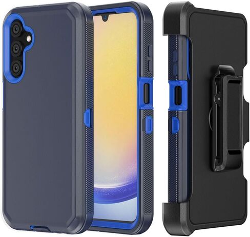Phone Case for Samsung Galaxy A25 5G case,Heavy Duty Hard Shockproof Armor Protector Case Cover with Belt Clip Holster for Samsung A25 5G Phone Case (Black) in Kuwait