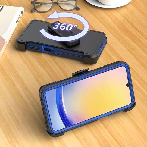 Phone Case for Samsung Galaxy A25 5G case,Heavy Duty Hard Shockproof Armor Protector Case Cover with Belt Clip Holster for Samsung A25 5G Phone Case (Black) in Kuwait