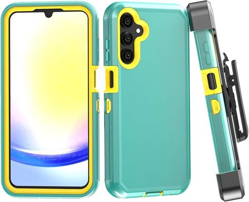 Phone Case for Samsung Galaxy A25 5G case,Heavy Duty Hard Shockproof Armor Protector Case Cover with Belt Clip Holster for Samsung A25 5G Phone Case (Black) in Saudi Arabia