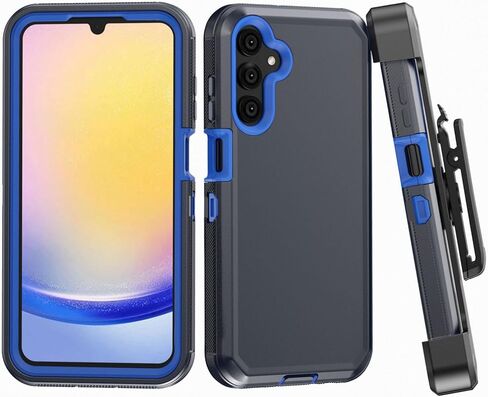 Phone Case for Samsung Galaxy A25 5G case,Heavy Duty Hard Shockproof Armor Protector Case Cover with Belt Clip Holster for Samsung A25 5G Phone Case (Black) in Kuwait