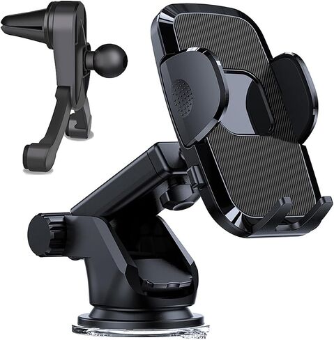 1 PC Car Phone Holder with Silicone Gasket, Shockproof Waterproof Plastic Vehicle Smartphone Mount for 1.96In to 3.54In Equipment, Universal Automotive Navigation Accessories (Black) in Saudi Arabia