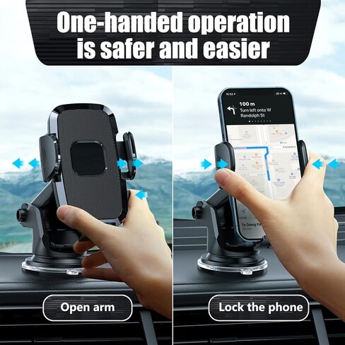 1 PC Car Phone Holder with Silicone Gasket, Shockproof Waterproof Plastic Vehicle Smartphone Mount for 1.96In to 3.54In Equipment, Universal Automotive Navigation Accessories (Black) in Saudi Arabia