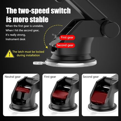 1 PC Car Phone Holder with Silicone Gasket, Shockproof Waterproof Plastic Vehicle Smartphone Mount for 1.96In to 3.54In Equipment, Universal Automotive Navigation Accessories (Black) in Saudi Arabia