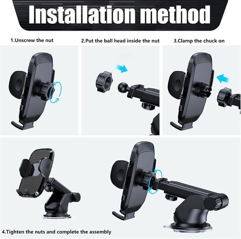 1 PC Car Phone Holder with Silicone Gasket, Shockproof Waterproof Plastic Vehicle Smartphone Mount for 1.96In to 3.54In Equipment, Universal Automotive Navigation Accessories (Black) in Saudi Arabia