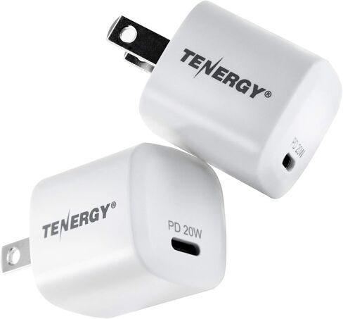 Tenergy USB-C Charger with PD 20W, 2 Pack Fast Charging iPhone 12/12 Mini / 12 Pro / 12 Pro Max / 11, Galaxy, Pixel 4/3, iPad Pro (Cable not Included) in Saudi Arabia