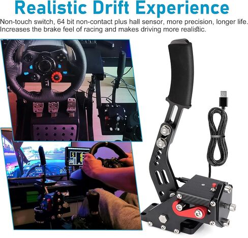 ترقية CNSPEED فرامل اليد USB 64 بت لـ Logitech G29، متوافقة مع PS4/PS5 + نظام الكمبيوتر الشخصي لألعاب السباق المحاكاة مع مستشعر قاعة زائد غير متصل (بدون مشبك) in Kuwait