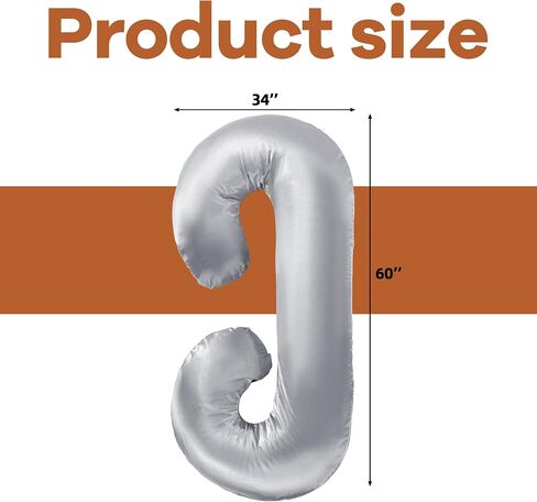 HOMBYS Silky Satin Pregnancy Pillow Cover (ONLY Pillowcase), Luxurious Smooth Maternity Pillow Cover, C Shaped Soft & Breathable Large Pillow Protector for Side Sleeper, 60.2" L x 34.2" W, Black in Saudi Arabia