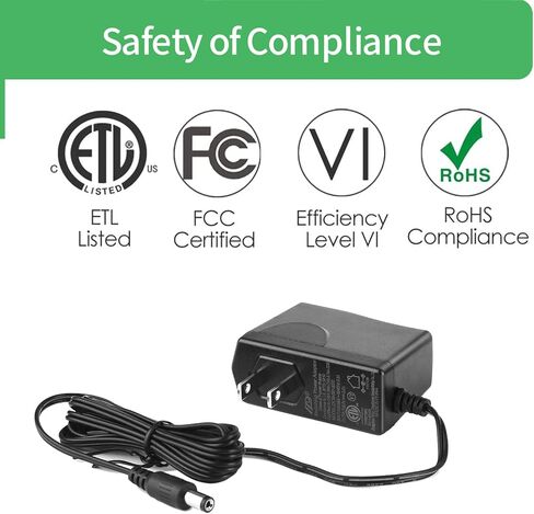 Security-01 AC to DC 6V 2A 2000mA Power Supply Adapter, Plug 5.5mm x 2.1mm, UL Listed FCC in Saudi Arabia