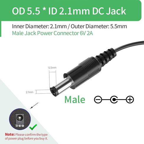 Security-01 AC to DC 6V 2A 2000mA Power Supply Adapter, Plug 5.5mm x 2.1mm, UL Listed FCC in Saudi Arabia