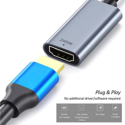 محول USB C إلى HDMI 4K@60 هرتز، محول HDMI من النوع C لشاشة المكتب المنزلي، متوافق مع iPhone 16/15 Pro/Max، MacBook Pro/Air، iPad، iMac Surface Book 3 Pixelbook، XPS، Galaxy والمزيد in Saudi Arabia
