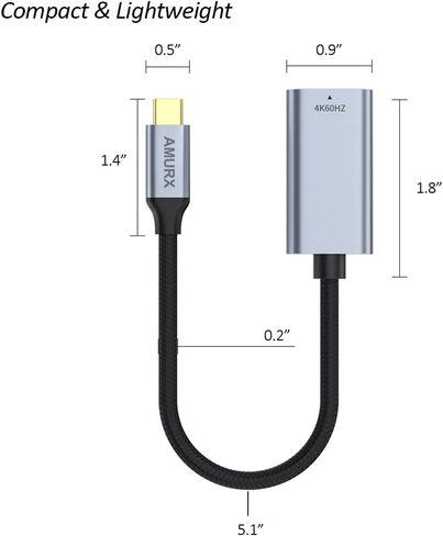 محول USB C إلى HDMI 4K@60 هرتز، محول HDMI من النوع C لشاشة المكتب المنزلي، متوافق مع iPhone 16/15 Pro/Max، MacBook Pro/Air، iPad، iMac Surface Book 3 Pixelbook، XPS، Galaxy والمزيد in Saudi Arabia