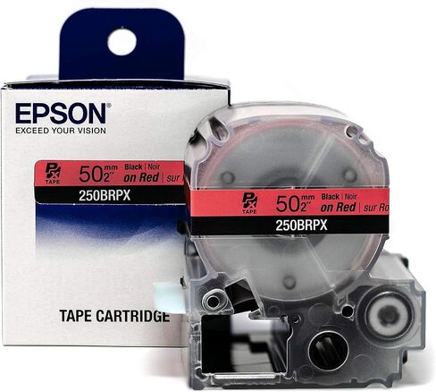 Epson LABELWORKS 250BWPX Label Tape - Black on White - 2" (50mm), 26.2ft in Kuwait
