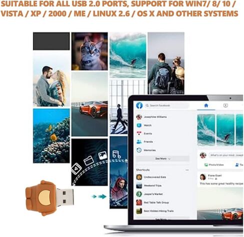 محرك أقراص فلاش USB لطيف سعة 32 جيجابايت، محرك إبهام لطيف على شكل قرد، عصا إبهام ذاكرة بندريف حيوانية لطيفة من السيليكون، للمعلمين والطلاب والموظفين (32 جيجابايت) in Kuwait