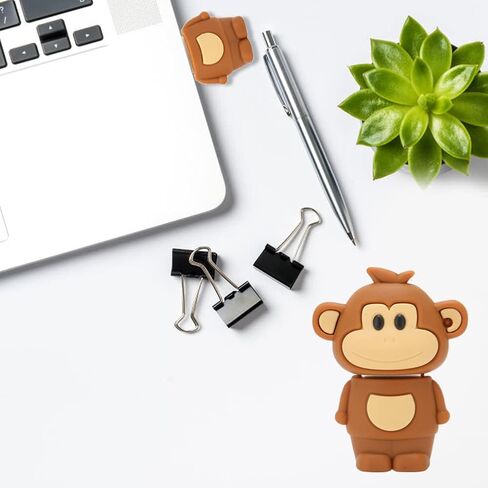 محرك أقراص فلاش USB لطيف سعة 32 جيجابايت، محرك إبهام لطيف على شكل قرد، عصا إبهام ذاكرة بندريف حيوانية لطيفة من السيليكون، للمعلمين والطلاب والموظفين (32 جيجابايت) in Kuwait