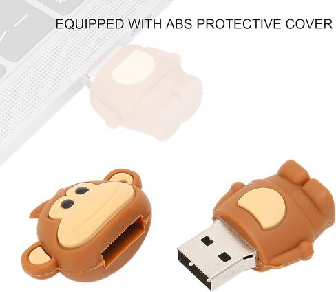 محرك أقراص فلاش USB لطيف سعة 32 جيجابايت، محرك إبهام لطيف على شكل قرد، عصا إبهام ذاكرة بندريف حيوانية لطيفة من السيليكون، للمعلمين والطلاب والموظفين (32 جيجابايت) in Kuwait