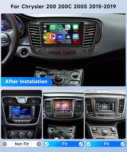 [8Core 2+64G] - لسيارة Chrysler 200 200C 200S 2015-2019 Android Car Stereo Wireless Carplay Android Auto، 9 بوصة HD 1280*720P IPS شاشة لمس راديو السيارة مع نظام تحديد المواقع واي فاي DSP صوت بلوتوث 5.0 SWC كاميرا احتياطية in Saudi Arabia