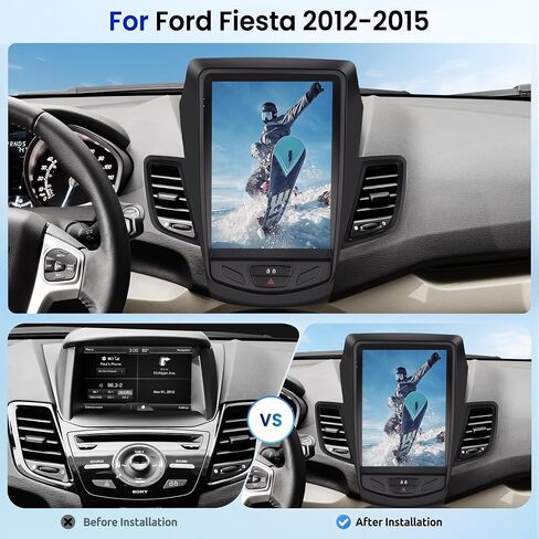ستيريو سيارة أندرويد 2G+64G لسيارة Ford Fiesta 2012 2013 2014 2015، راديو السيارة 9.7 بوصة وحدة رأس شاشة تعمل باللمس مع نظام ملاحة GPS واي فاي بلوتوث مرآة رابط FM RDS AHD كاميرا احتياطية SWC Mic in Saudi Arabia