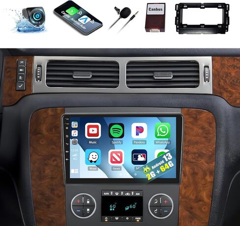 [2+64G] Android 13 Car Stereo for Chevy Chevrolet Silverado Tahoe Equinox GMC Sierra Yukon with Carplay&Android Auto,10.1" Touch Screen Car Radio with Mirror Link GPS WiFi BT FM/RDS+Backup Camera in Saudi Arabia