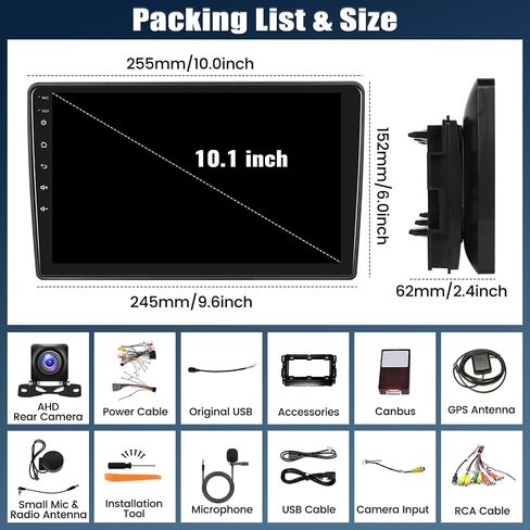 [2+64G] Android 13 Car Stereo for Chevy Chevrolet Silverado Tahoe Equinox GMC Sierra Yukon with Carplay&Android Auto,10.1" Touch Screen Car Radio with Mirror Link GPS WiFi BT FM/RDS+Backup Camera in Saudi Arabia
