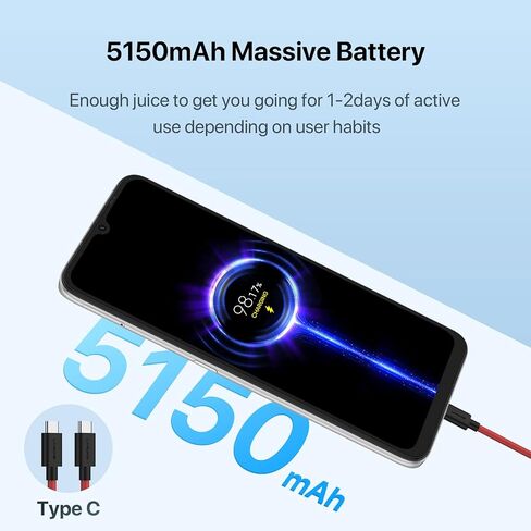 UMIDIGI Unlocked Cell Phone, 128GB, NFC, Fingerprint Reader, 6.7" HD Screen, F3S Unlocked Android Phones, Dual 4G Volte, 48MP Camera, 5150mAh Battery, Android 11 in Saudi Arabia