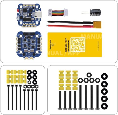 SpeedyBee F7 Mini Flight Controller Stack Board 3-6S 20x20mm مع 35A BLHeli_S 4 في 1 ESC يدعم الضبط اللاسلكي لطائرة بدون طيار FPV 2-4 بوصة in Kuwait
