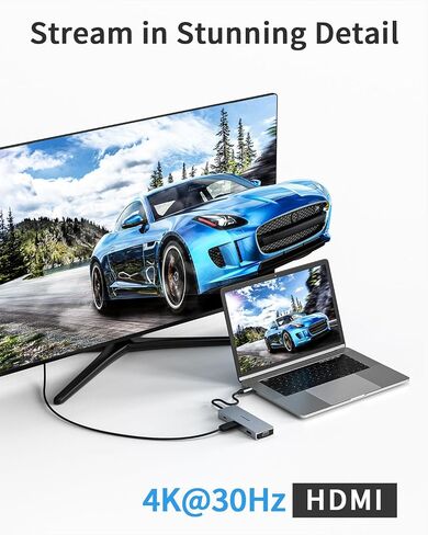 موزع USB C 9 في 1، محطة إرساء USB C، 2xHDMI، VGA، USB 3.0، 2xUSB 2.0، 100 واط PD، قارئ SD/TF، ​​يستخدم في Mac Air/Mac Pro/Surface Pro in Saudi Arabia