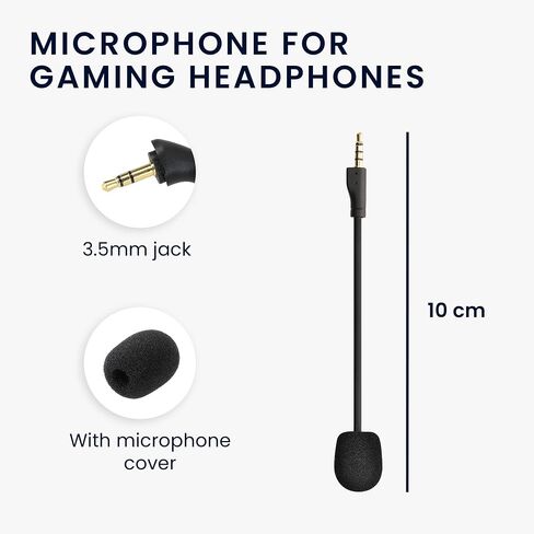 ميكروفون kwmobile متوافق مع Steelseries Arctis 1 - ميكروفون بديل لسماعات الألعاب - أسود in Saudi Arabia