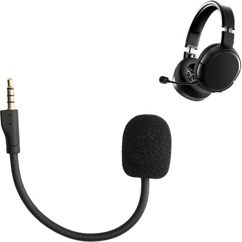 ميكروفون kwmobile متوافق مع Steelseries Arctis 1 - ميكروفون بديل لسماعات الألعاب - أسود in Saudi Arabia