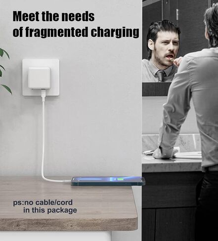 iPhone Dual USB-C Port Compact Power Adapter [GaN] PD 3.0 Foldable USB Type C Plug Fast Wall Charger Block for iPhone 15 14 13 12 11 Pro Max Plus Mini, iPad, AirPods, MacBook Air【Without Cable】 in Saudi Arabia