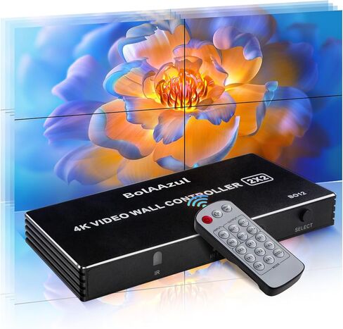 وحدة تحكم حائط الفيديو 2x2 4K، معالج حائط فيديو HDMI مع شاشة دوران 180 درجة 1080P، 1x1، 1x2، 1x3، 1x4، 2x2، 4x1، 3x1، 2x1 شاشة صور فيديو متعددة in Kuwait