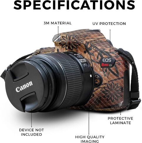 غلاف لامع لامع متوافق مع كاميرا Canon EOS Rebel T7 - ​​أكريليك لافندر - غطاء لاصق واقٍ من الفينيل الفاخر 3M - سهل الاستخدام | صُنع في الولايات المتحدة الأمريكية بواسطة MightySkins in Saudi Arabia