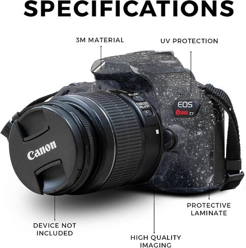 غلاف لامع لامع متوافق مع كاميرا Canon EOS Rebel T7 - ​​أكريليك لافندر - غطاء لاصق واقٍ من الفينيل الفاخر 3M - سهل الاستخدام | صُنع في الولايات المتحدة الأمريكية بواسطة MightySkins in Saudi Arabia