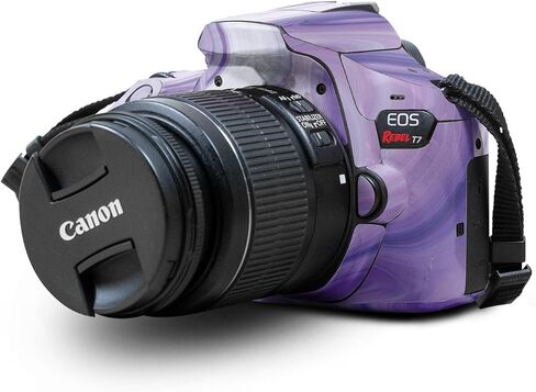 غلاف لامع لامع متوافق مع كاميرا Canon EOS Rebel T7 - ​​أكريليك لافندر - غطاء لاصق واقٍ من الفينيل الفاخر 3M - سهل الاستخدام | صُنع في الولايات المتحدة الأمريكية بواسطة MightySkins in Saudi Arabia