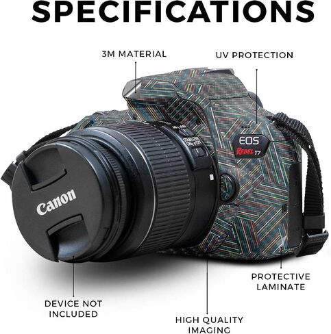Carbon Fiber Skin Compatible with Canon EOS Rebel T7 Camera - Triangle Stripes - Premium 3M Vinyl Protective Wrap Decal Cover - Easy to Apply | Crafted in The USA by MightySkins in Saudi Arabia