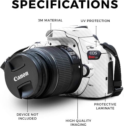 Carbon Fiber Skin Compatible with Canon EOS Rebel T7 Camera - Triangle Stripes - Premium 3M Vinyl Protective Wrap Decal Cover - Easy to Apply | Crafted in The USA by MightySkins in Saudi Arabia