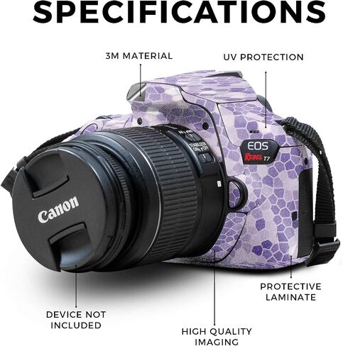 غلاف لامع لامع متوافق مع كاميرا Canon EOS Rebel T7 - ​​زجاج ملون - غطاء لاصق واقٍ من الفينيل 3M ممتاز - سهل الاستخدام | صُنع في الولايات المتحدة الأمريكية بواسطة MightySkins in Saudi Arabia