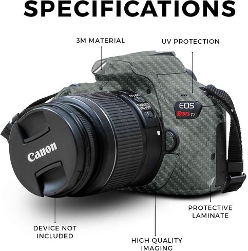 Carbon Fiber Skin Compatible with Canon EOS Rebel T7 Camera - Green Stone - Premium 3M Vinyl Protective Wrap Decal Cover - Easy to Apply | Crafted in The USA by MightySkins in Saudi Arabia