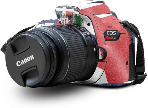 Glossy Glitter Skin Compatible with Canon EOS Rebel T7 Camera - Dominican Flag - Premium 3M Vinyl Protective Wrap Decal Cover - Easy to Apply | Crafted in The USA by MightySkins in Saudi Arabia