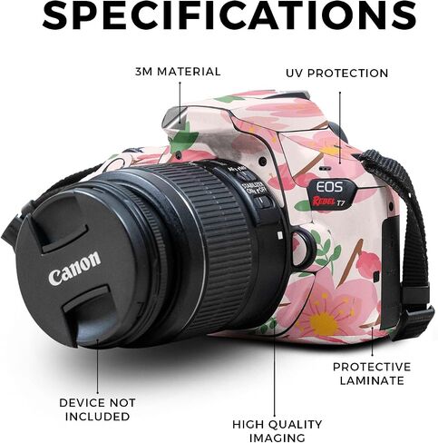 غلاف لامع لامع متوافق مع كاميرا Canon EOS Rebel T7 - ​​زجاج ملون - غطاء لاصق واقٍ من الفينيل 3M ممتاز - سهل الاستخدام | صُنع في الولايات المتحدة الأمريكية بواسطة MightySkins in Saudi Arabia